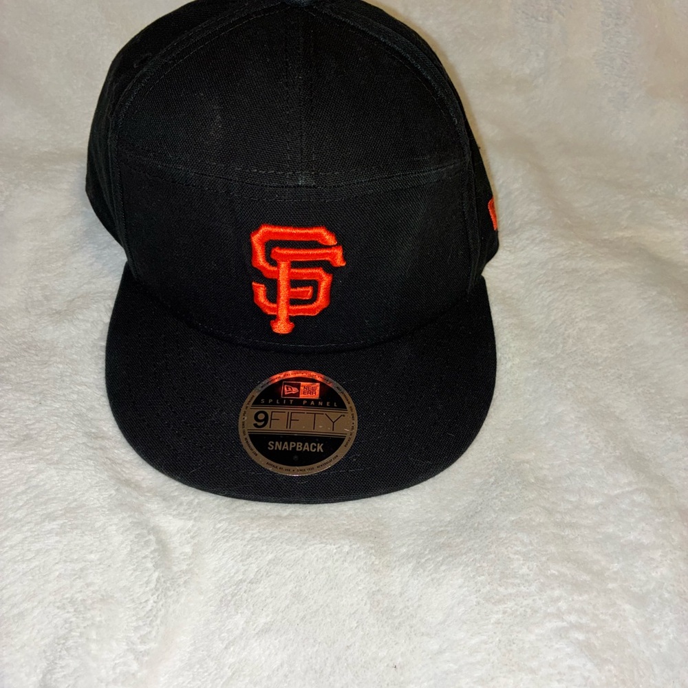 New Era Black Cap with Orange Logo